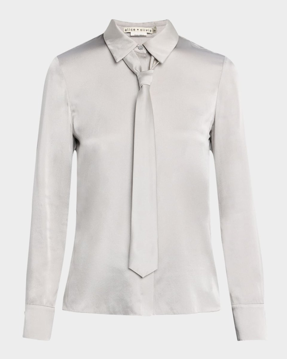 Brady Slim Button-Front Shirt with Removable Ti